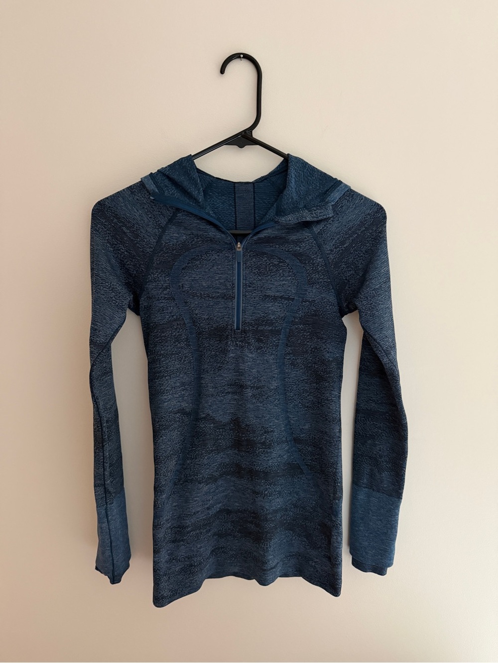 Lululemon Swiftly Speed Hooded 1/2 Zip Blue Black Heathered